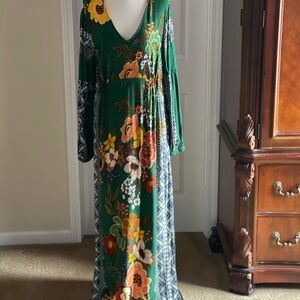 Philosophy Green Floral Maxi Dress